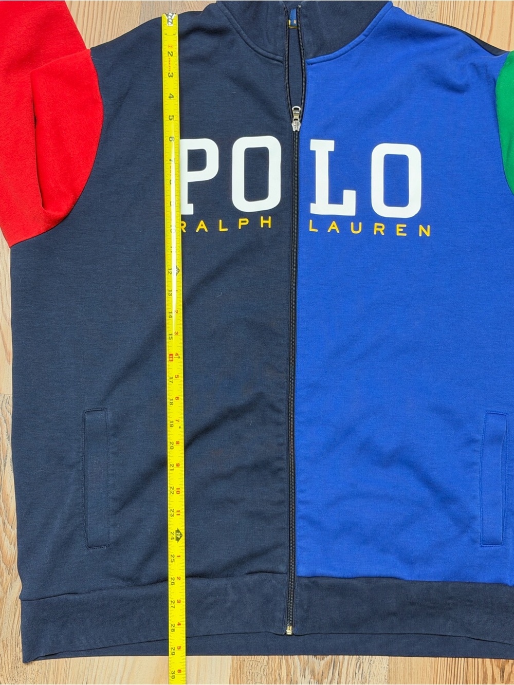 Polo Ralph Lauren Track Jacket XXL Colorblock Spell Out Tennis Blue Red Green - Picture 4 of 6